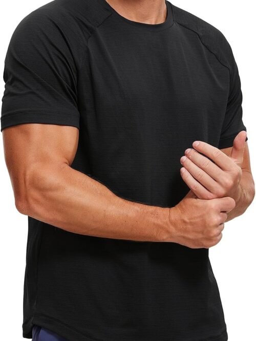 Mens Lightweight Athletic T-Shirts Moisture Wicking Running Workout Shirt Short Sve Gym Tops